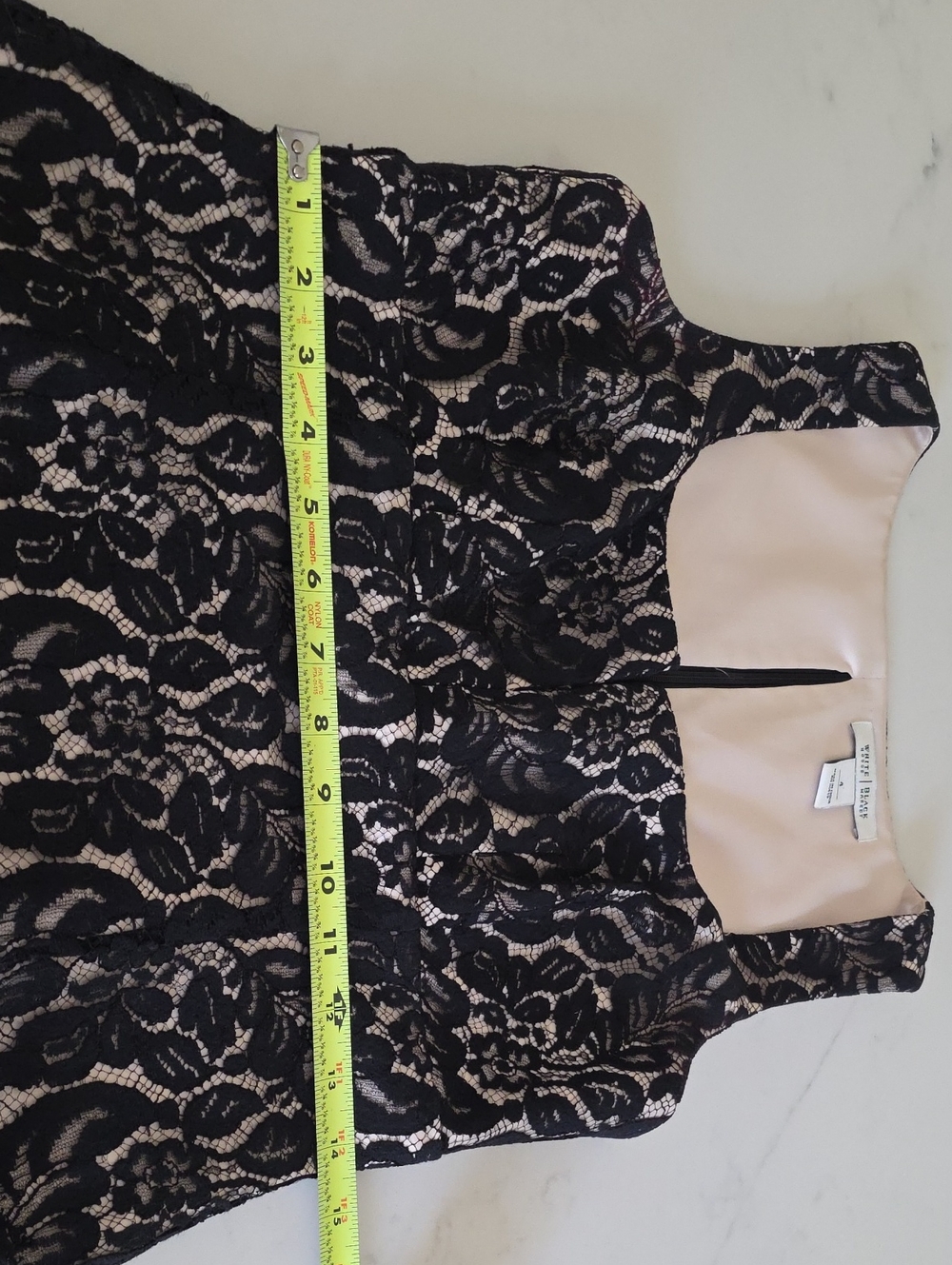 White House Black Market Black Floral Lace Square-Neck Corest Top - Picture 10 of 10